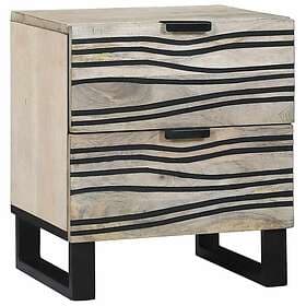 vidaXL Nightstand Black and White 40x33x46cm Solid Acacia Wood 4017970