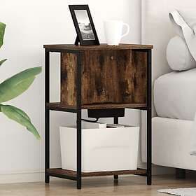 vidaXL Nightstand Smoke Oak 38x31x61cm Constructed Wood 859454