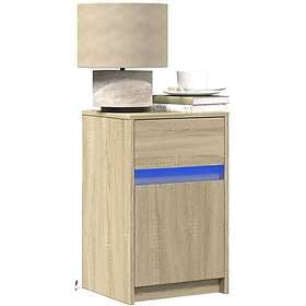 vidaXL Nightstand With LED Lights Sonoma Oak Constructed Wood 852002