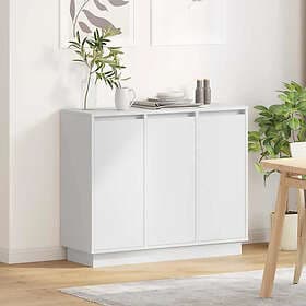 vidaXL LED Side Table With Shelf White 90x32x75cm Constructed Wood 869674