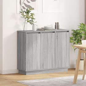 vidaXL LED Side Table Grey Sonoma 90x32x75cm Constructed Wood 869679