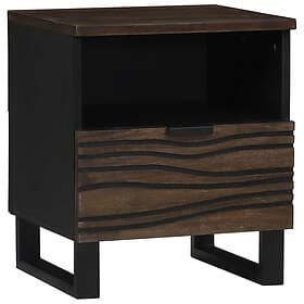 vidaXL Nightstand With Drawer Walnut 40x33x46cm Solid Acacia Wood 4018014
