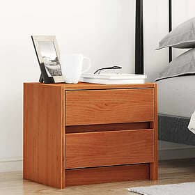 vidaXL Nightstand With Drawer 2 pcs Wax Brown 40 x 30.5 x 35.5 cm Pine Wood 8639