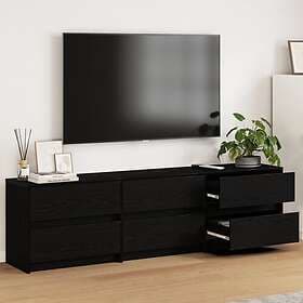 vidaXL 3385630 TV Units 2 pcs Black Oak 180 x 34 x 50 cm Engineered Wood