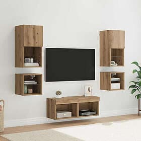 vidaXL 3402921 TV Wall Units 8 pcs Artisan Oak Engineered Wood
