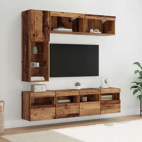 vidaXL 3402983 TV Cabinet with LED Strip Lights 7 pcs Constructed Wood