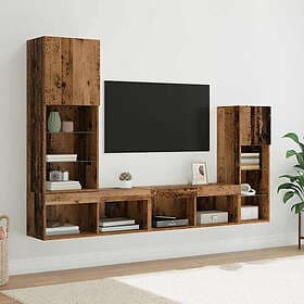 vidaXL 3402944 TV Wall Units Wall Mounted 4 pcs