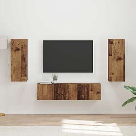 vidaXL 3408977 TV Bench Set Wall Mounted 2 pcs