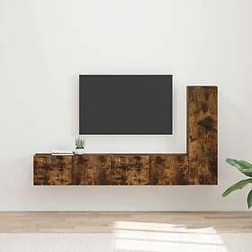 vidaXL 3408993 TV Bench Set Wall Mounted 2 pcs Smoked Oak Engineered Wood