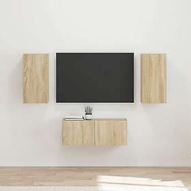 vidaXL 3409062 TV Bench Set Wall Mounted 6 pcs Sonoma Oak Engineered Wood
