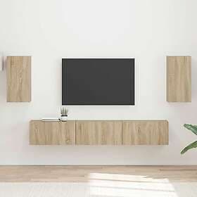 vidaXL 3409071 TV Bench Set Wall Mounted 3 pcs Sonoma Oak Engineered Wood