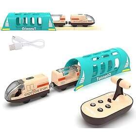 LiBoon Electric Trains for Wooden Track Remote Control Train Toy Motorized Train