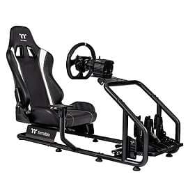 Thermaltake GR300 Racing Simulator Cockpit - Black, Adjustable Driving Seat & Fr