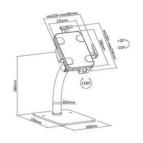 Maclean MC-468 Universal Tablet Stand with Anti-Theft
