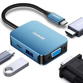 Benfei USB C HUB 4-i-1 USB Type-C to HDMI VGA Adapter USB C to USB Adapter USB T
