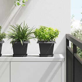 vidaXL Blomkruka 6 pcs 20 x 20 x 16 cm Svart