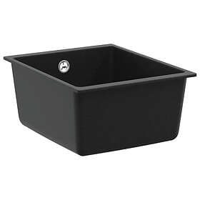 vidaXL 42028416 Single Basin (Black Quartz Composite)