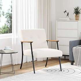 vidaXL Armchair Cream 59 x 75 x 78 cm Curly Wool-like Fabric 42017699