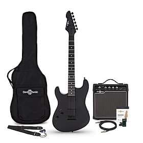 Gear4music LA Select Modern Left Handed Electric Guitar Blackout