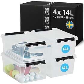 SmartStore Classic 14L Storage Box with Lid Plastic 4-pack
