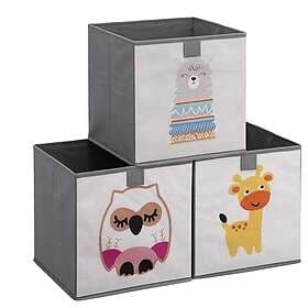 Navaris 3-Pack Folding Box Plastic 28x28x28cm