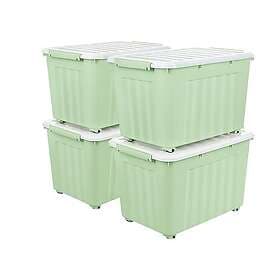 Cetomo 55L Storage Box with Lid Plastic 4-pack
