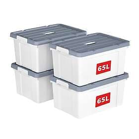 Cetomo 65L Storage Box with Lid Plastic 4-pack