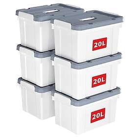 Cetomo 20L Storage Box with Lid Plastic 6-pack