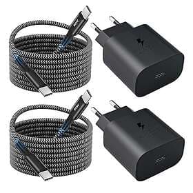 Samsung USB C-Charger Super Fast Charger with 2m PD Fast Charging Cable 25W 2-pa