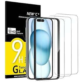 NEW'C Glass Screen Protector for iPhone 16,15 (3-pack)