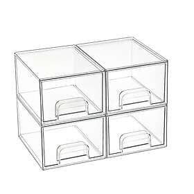 Vtopmart 4-Pack Stackable Storage Box Acrylic