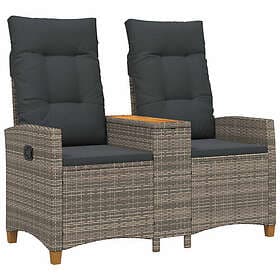 vidaXL Reclining Bench with Table 126 x 65 x 112 cm
