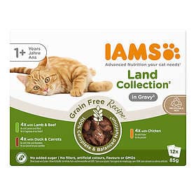Iams Advanced Nutrition Grain Free Land Collection in Sauce Pouches 12x0,085kg