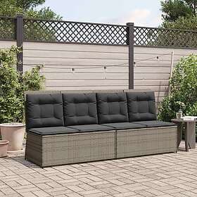 vidaXL Bench Poly Rattan with Cushion 3394469