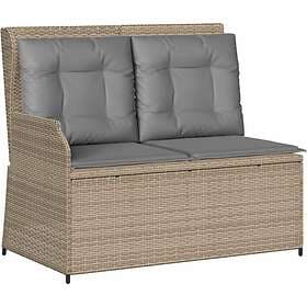 vidaXL Storage Bench with Cushion Poly Rattan 3394452