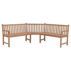 vidaXL Corner Bench Solid Teak Wood 185x185x90cm