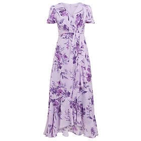 Gina Bacconi Elda Surplice Neck Short Sleeve Printed Long Dress