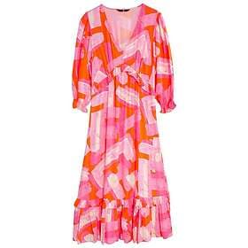Very High Waisted V Neck Midi Dress