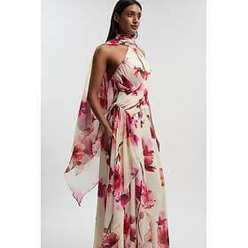 Karen Millen Crinkle Cross Front Georgette Woven Maxi Dress