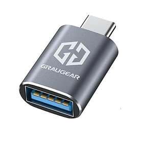 GrauGear G-AD-ATC-10G-2 USB 3.2 Gen2 Adapter Type-A to Type-C Plug 2 Pack