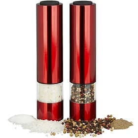 Relaxdays 10023276 Electrical Pepper Mill Set 2 Stainless Steel