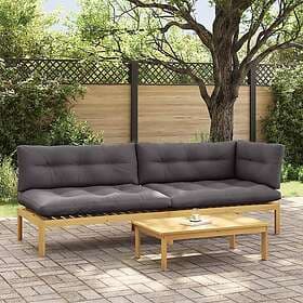 vidaXL Garden sofa with cushions Solid Acacia Wood Light Brown