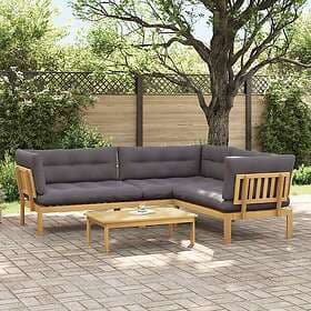 vidaXL Garden sofa with cushions 4-piece solid acacia wood