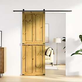 vidaXL Corona Sliding Door Brown Solid Pine Wood 70 x 210 cm 42021179