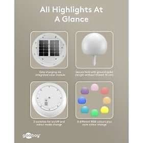 Goobay LED Solar Sphere 20cm 2-pack
