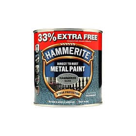 Hammerite Metal Paint Direct To Rust Hammered Finish Silver 1L