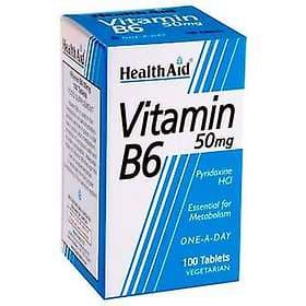 HealthAid Vitamin B6 (Pyridoxine HCl) 50mg 100 Tablets