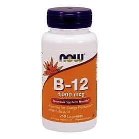 Now Foods Vitamin B-12 (1000mcg) with Folic Acid 250 Tablets