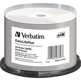 Verbatim CD-R 700MB 52x 50-pack Cakebox Wide Thermal Printable