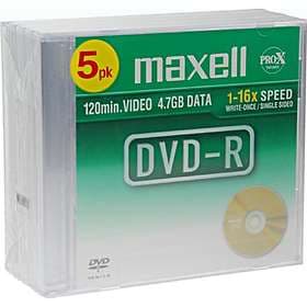 Maxell DVD-R 4.7GB 16x 5-pack Jewel Case